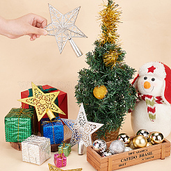 4Pcs 4 Style Plastic Christmas Treetop Star Ornament&nbsp;AJEW-GA0006-06
