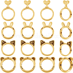 80Pcs 4 Styles Alloy Bead Frame&nbsp;FIND-SP0004-12G
