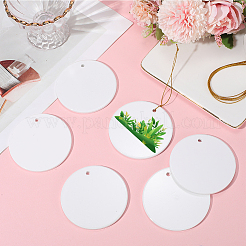 12Pcs Porcelain Heat Transfer Sublimation Blank Pendant Decorations&nbsp;AJEW-SP0002-19C
