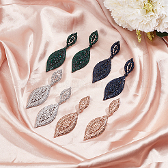 4 Pairs 4 Colors Rhinestone Horse Eye Dangle Stud Earrings&nbsp;EJEW-AN0004-21