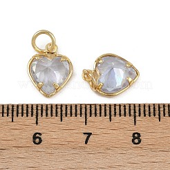 Brass Micro Pave Cubic Zirconia Pendants&nbsp;KK-Z120-05G-01