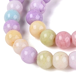 Ombre Effect Opaque Crackle Glass Beads Strands&nbsp;GLAA-Q106-01A-A09