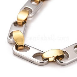 PVD Vacuum Plating 304 Stainless Steel Oval Link Chains Necklace&nbsp;STAS-E160-22GP