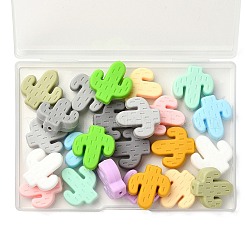 24Pcs 12 Colors Cactus Silicone Beads&nbsp;SIL-YW0001-20