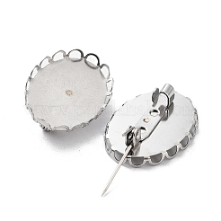 Non-Tarnish 304 Stainless Steel Brooch Base Settings&nbsp;FIND-D035-01B-P