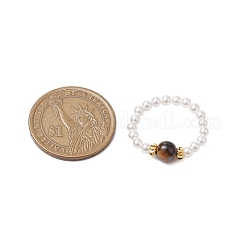 Round Natural Moonstone & Tiger Eye & Quartz & Amethyst Rose Quartz Finger Rings&nbsp;RJEW-JR00782
