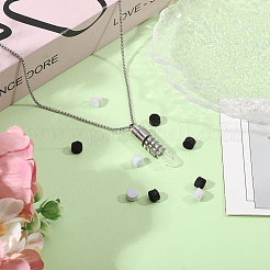 1Pc 316 Stainless Steel Box Chain Hollow Column Perfume Bottle Pendant Necklaces&nbsp;NJEW-PH0001-39
