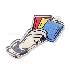 Football Theme Printed Transparent Acrylic Pendants&nbsp;OACR-B055-03E