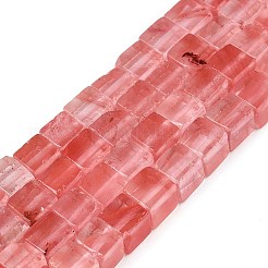 Cherry Quartz Glass Beads Strands&nbsp;G-T139-6x6-09A