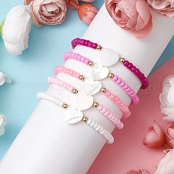 5Pcs 5 Colors Glass Seed Beaded Stretch Bracelet Sets&nbsp;BJEW-MZ00127