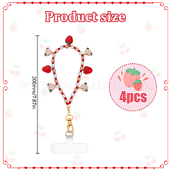 4Pcs Glass & Acrylic Mobile Straps&nbsp;HJEW-HY00119