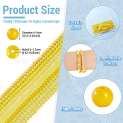 10 Strands 10 Styles Electroplate Opaque Glass Beads Strands&nbsp;GLAA-TA0003-60