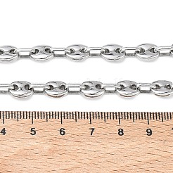 7MM 304 Stainless Steel Coffee Bean Chain Necklaces&nbsp;NJEW-G203-01P