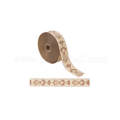 25M Polyester Jacquard Flower Ribbon&nbsp;OCOR-WH0088-82A