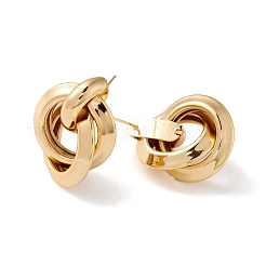 Interlocking Rings Dangle Stud Earrings for Women&nbsp;EJEW-I260-17G-NR
