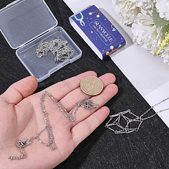6Pcs 2 Styles Stainless Steel Braided Chain Macrame Pouch Empty Stone Holder Pendant Necklace Making&nbsp;NJEW-SC0001-46
