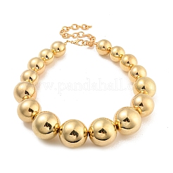 CCB Chunky Bead Ball Iron Chain Necklaces&nbsp;NJEW-K261-04G