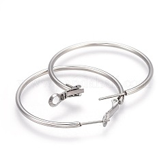 Tarnish Resistant 201 Stainless Steel Hoop Earrings&nbsp;EJEW-F188-24P-B