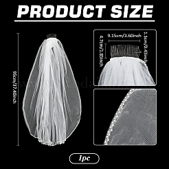 Organza Lace Long Bridal Veils&nbsp;AJEW-WH0596-963A