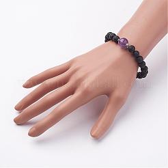 Natural Lava Rock Beaded Stretch Bracelets&nbsp;BJEW-JB02618