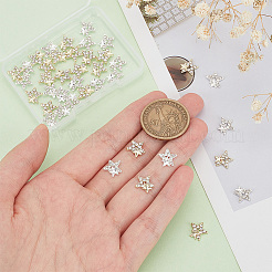 40Pcs 2 Colors Star Alloy Rhinestone Cabochons&nbsp;MRMJ-HY0001-27