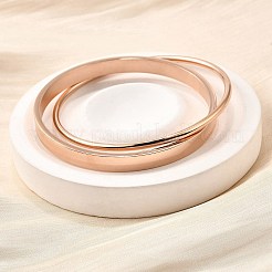 304 Stainless Steel Bangles&nbsp;BJEW-V004-01RG