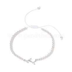 Brass Clear Cubic Zirconia Branch Link Bracelets&nbsp;BJEW-JB11897