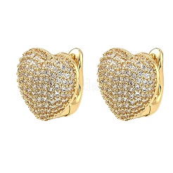 Brass Micro Pave Clear Cubic Zirconia Hoop Earrings&nbsp;EJEW-C182-03G