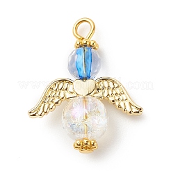 Transparent Acrylic & Alloy & Synthetic Crackle Quartz Pendants&nbsp;PALLOY-JF01758