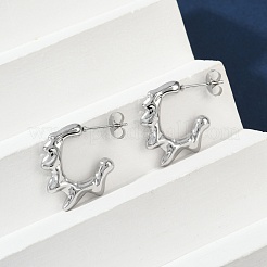 Non-Tarnish 304 Stainless Steel Melting Dripping Stud Earrings&nbsp;EJEW-E199-08P