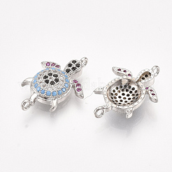 Brass Micro Pave Cubic Zirconia Links&nbsp;ZIRC-T008-04