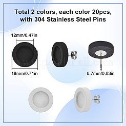 40Pcs 2 Colors Wooden Stud Earring Findings&nbsp;FIND-SC0012-22
