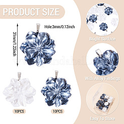 20Pcs 2 Colors Opaque Resin Pearlized Pendants&nbsp;PALLOY-TAC0313