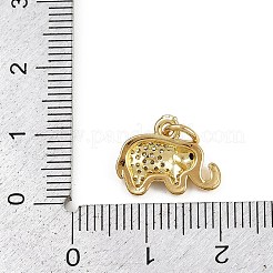 Brass Micro Pave Cubic Zirconia Elephant Charms&nbsp;KK-D409-41G-D