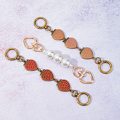 3Pcs 3 Style Alloy Enamel Strawberry Link Purse Strap Extenders&nbsp;DIY-UN0004-55