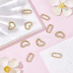 10Pcs 2 Styles Brass Spring Gate Rings&nbsp;KK-BBC0024-60