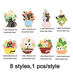 8Pcs 8 Styles Alloy Enamel Pandants&nbsp;ENAM-FP0002-71