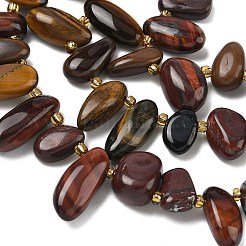 Three-Color Natural Tiger Eye Beads Strands&nbsp;G-P604-A12-01