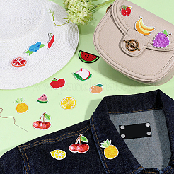30Pcs 15 Styles Fruits Computerized Embroidery Cloth Iron on/Sew on Patches&nbsp;PATC-PH0001-67