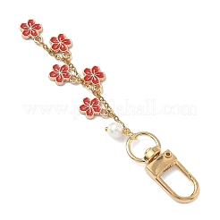 6Pcs Alloy Enamel Flower Pendant Decorations&nbsp;HJEW-JM04044