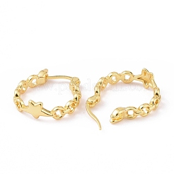 Rack Plating Brass Star Hoop Earrings for Women&nbsp;KK-E033-07G