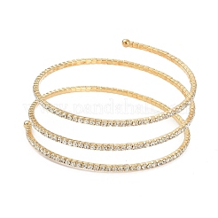 Iron Alloy Rhinestone Multilayer Bangles&nbsp;BJEW-B052-03LG
