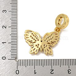 Rack Plating Brass Pave Colorful Cubic Zirconia European Dangle Charms&nbsp;KK-P277-19G