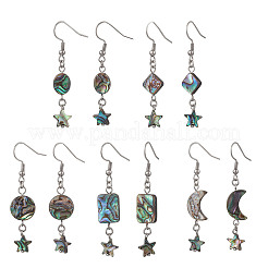 Star Natural Abalone Paua Shell Dangle Earrings&nbsp;EJEW-JE06884