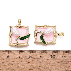 Brass Enamel Pendants&nbsp;KK-SZC0009-10G-02
