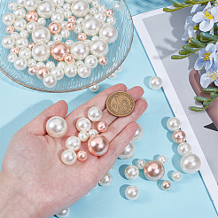 150Pcs 3 Styles ABS Plastic Imitation Pearl Round  Beads&nbsp;KY-SP0001-62
