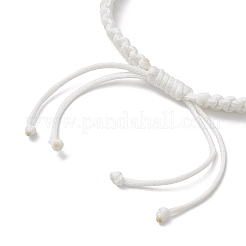 Flat Round Natural Pearl & Polyester Cord Braided Bracelets&nbsp;BJEW-JB10422