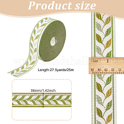 Polyester Leaf Jacquard Ribbon&nbsp;OCOR-WH0101-67A