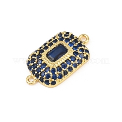 Brass Micro Pave Cubic Zirconia Connector Charms&nbsp;CU-CBAAB9C-01G-04