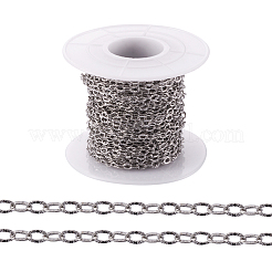 Tarnish Resistant 304 Stainless Steel Textured Cable Chains&nbsp;CHS-H007-05P